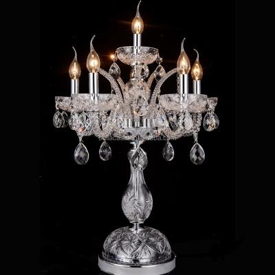 China Hot Sale Bohemia Murano Glass Arm Candelabros K9 Cristal Table Lamps For Room Decoration for sale