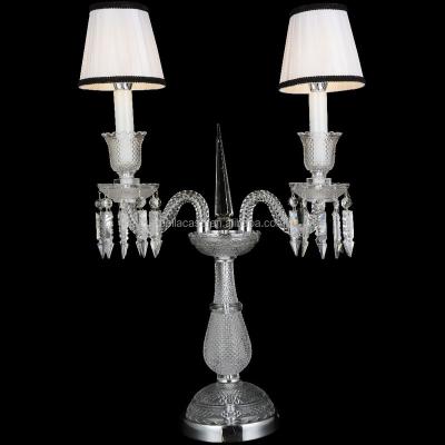 China Chadnelier MT9836-2 Glass Clear Baccarat Chandelier Glass Table Lamp for sale