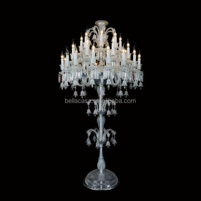 China Chadnelier ML9830-16+8+8 Baccarat Glass Clear Chandelier Glass Floor Lamp for sale