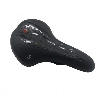 China Waterproof Wide Thicken Bicycle Saddle PU Cycling Leather Wearable Breathable Comfort for sale