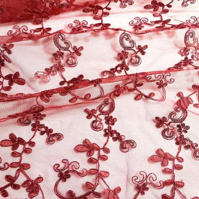 China Wholesale 3D Tulle Mesh Rope Lace Fabric African Sequin Lace Fabric Tied For Women Dress for sale