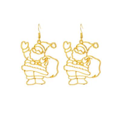 China High Quallity Europe and the United States selling hollow elk alloy pendant earrings Santa Claus fashion earrings woman for sale