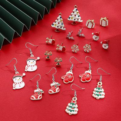 China High Quallity Christmas Earrings Christmas studs set with diamond snow bells Christmas earrings for sale