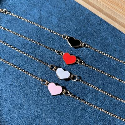 China High Quallity Korean Fashion Jewelry Bracelets Bangles Enamel Heart Ladies Decoration Bracelet for sale