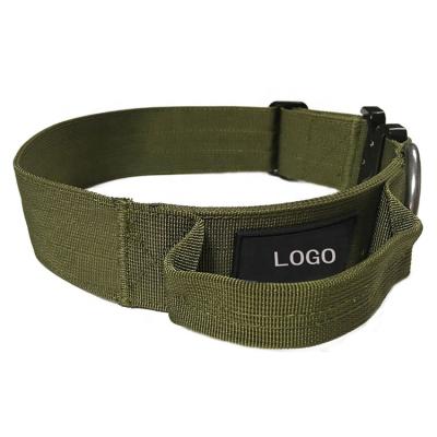 China DETACHED Durable Military Tactical Dog Collar, with Strong Extra Handle Metal D-Ring Double Buckle &Buckle for sale