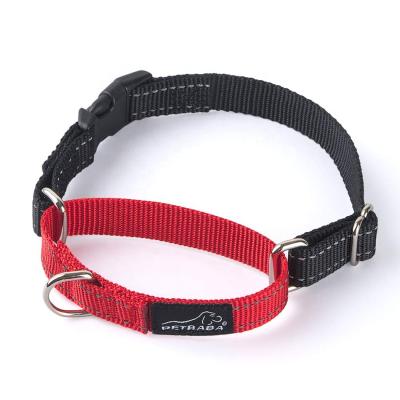 China OEM DETACHED Soft Neoprene Padded Nylon Reflective Martingale Dog Collar For Walking Training for sale