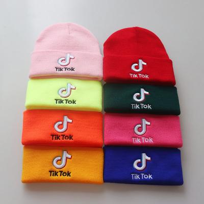 China Wholesale Customized Tik Tok Hat Knitted Beanies Logo Winter Tik Tok Knit Beanies Hat Cap For Women Men for sale