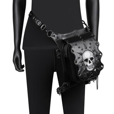 China 2021 Fashion Halloween Messenger Bag Pussy Pack Waist Sling Handbags Leather Backpacks Water Proof Wholesale Trendy Punk Skull New Bag for sale