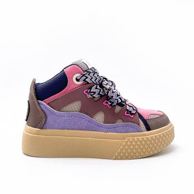 China Wholesale New Round Casual Shoes For Kids Girls Children Sports Shoes Anti-slippery Customized Designer High Top Sneakers for sale