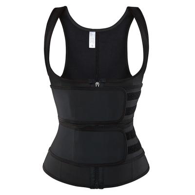 China 100% Antibacterial Workout Corset Forehead Double Compression Belts Women Waist Trainer Vest Latex Zipper Sports for sale