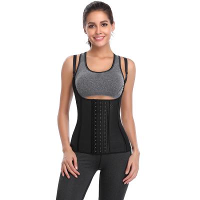 China Antibacterial Vest Breathable Air Latex Waist Trainer Holes Steel Boned 9 Corset With Korset Adjustable Straps for sale