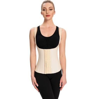 China Antibacterial Wholesale Latex Corset Vest 25 Steel Boned Fajas Adjustable Straps Waist Training Cincher Colombian for sale