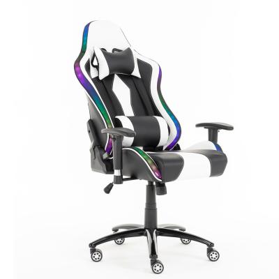 China (Size) 2021 Gaming Office Customs Chair RGB Logo Led Boss Conference Chair Adjustable PU Wheels for sale