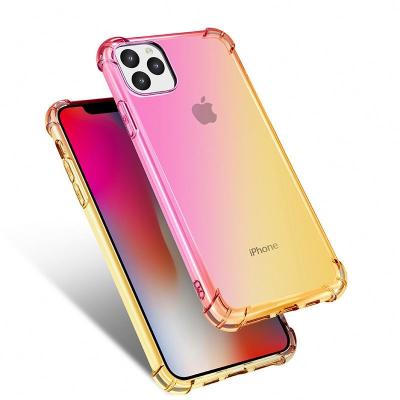 China Leadingplus Eco-friendly Anti-knock TPU Soft Clear Gradient Colors Phone Case Protect Shockproof Soft Cover Case For iPhone X XR XS Max for sale