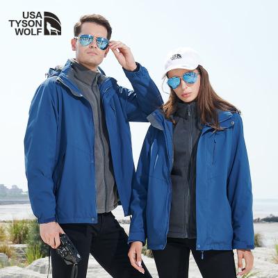 China 2022 Custom Chaqueta 150D Polyester Softshell Waterproof Jacket Unisex Winter Sport Anorak For 3 in 1 Men Outdoor Jacket for sale