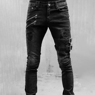 China 2022 hot sale trouser Para hombre waterproof jeans casual slim fit biker ripped jeans stretch skinny men for men stacked jeans for sale