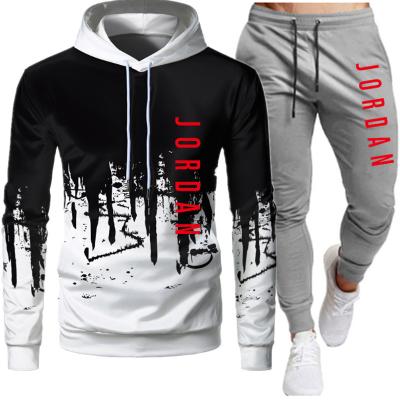 China Hot Selling Breathable Men's Running Fitness Clothes Gym Running Sportswear Hooded 2 Piece Set Mens Tracksuit Tracksuits Joggers Suits for sale