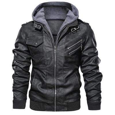 China Wholesale QUICK DRY Vintage Motorcycle Zipper PU Fleece Biker Fall Winter Autumn Chaqueta 2022 Slim Hoodie Plus Size Tracksuit Men Leather Jacket for sale