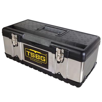 China New 16 inch PVC 2021 arrive hot sold tool box with metal latches and removable tool tray for sale