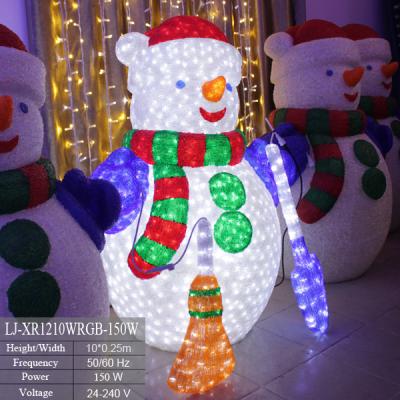 China 3d led light outdoor metal christmas figurines snowman light acrylic snowman snowman for sale