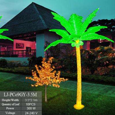 China Tropical Garden Landscaping Outdoor Deocrative LED Light Artificial Coconut Palm Trees 9 Leaves for sale