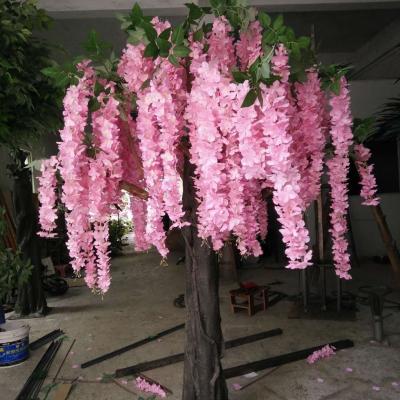 China Wholesale Customized High Quality Eco-friendly Handmade Guangdong Wisteria Flower Artificial Decorative Tree For Hotel for sale