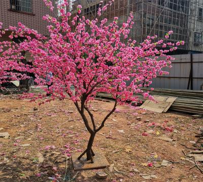 China Traditional Pink Flower Tree Plants And Outdoor Artificial Trees Peach Blossom Tree For Garden Decoration for sale