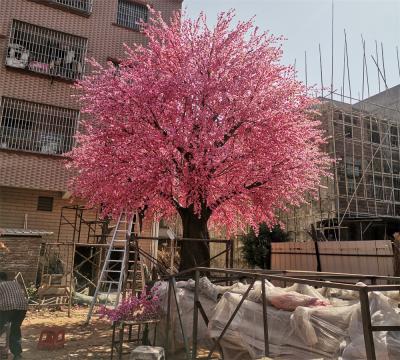 China Traditional Artificial Peach Trees Blossom Faxu Flower Tree Outdoor Decoration for sale