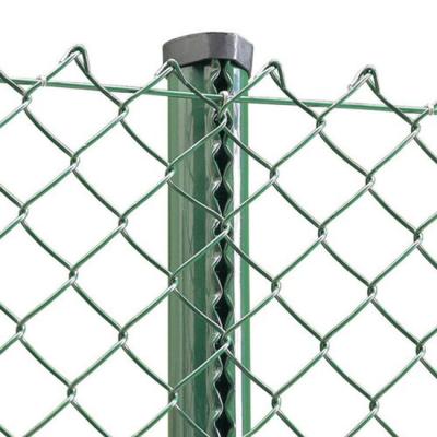 China Easily Assembled High Quality Garden PVC Coated Decorative Used Chain Link Fence Green Basketball Court Fence for sale