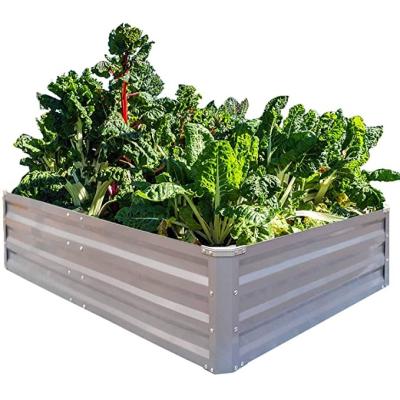 China Easy Assemble Galvanized Steel Raised Garden Grow Bed Corrugated Leaf Garden Planter Box Raised Vegetable Bed for sale