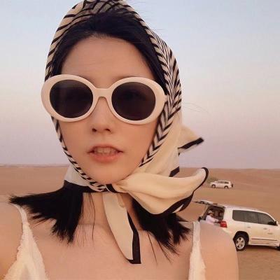 China Travel desert style all-match spring and autumn sun protection scarf hair Korean small scarf women's medium striped square scarf for sale