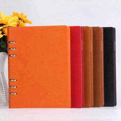 China Leather Custom Diary Maker LOGO Loose Leaf Hardcover Book PU Notebook Yellow Item in Running Journal for sale