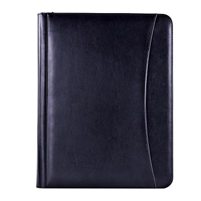 China Leather Zippered A4 PU Business Folder Conference Folder Cover A5 Case Bag Organizer Agenda Making Gift Set for sale