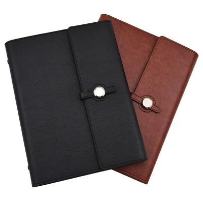 China Customized Advanced LOGO Magnetic Business Notebook Suite Artificial Leather Notebook Three Times Diary Notebook for sale