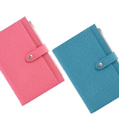 China Magnetic Zipper Wallet Notebook Multifunctional Contract And Beautiful Portable Notebook for sale