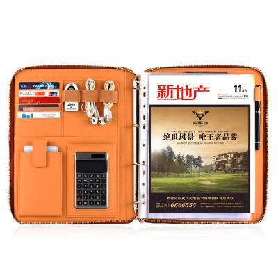 China Multifunction Magnetic Folder A4 Folder With Calculator Manager Folder Business Office Loose Leaf for sale