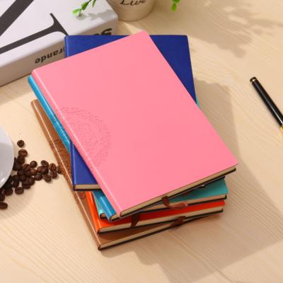 China Custom Hardcover 9 Ring Agenda PU Notebook For Gift Buckle LOGO Maker Leather Diary for sale