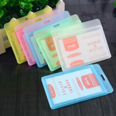 China Eco-friendly PVC ID Card Holder With Lanyard Business Trade Labor 2018 Personal Staff Sleeve With Window for sale