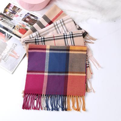 China Cheap Winter American European Quality Scarf Cashmere Stripe For Women Wholesale Luxury Designer Hair Scarves For Elegant Women for sale