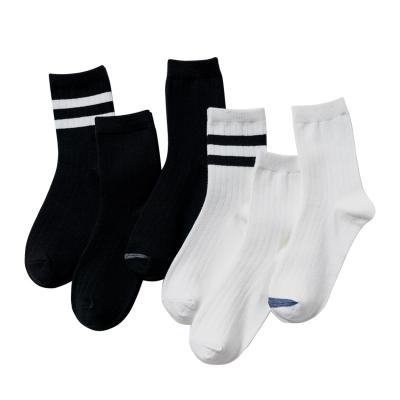 China New Men's Women's Mid-Calf Cotton Socks Fashion School Black White Socks QUICK-DRY Winter Socks Wholesale for sale