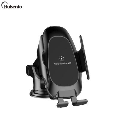 China Support 10w Auto Smart Sensor Car Induction Mobile Phone HUISENTO Anti-bump Motor Wireless Charger for sale