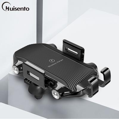 China HUISENTO Qi Mobile Phone Car Charger Stand 15w Auto Fast Charging Auto Fast Charging Wireless Charger for sale