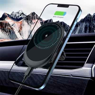 China HUISENTO 15W Magnetic Mobile Phone Car Wireless Charger For iPhone12 13 Series Car Mobile Charger for sale