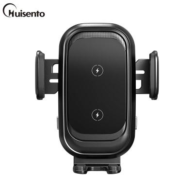 China Dual Coil Charging Dual-Coil Wireless Fast Charging HUISENTO Mobile Phone Charger 15w Smart ID Radio Charger For Car for sale