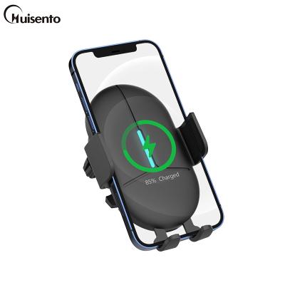 China With Universal Phone Holder HUISENTO Design Sensor LED Light 15w Smart Car Wireless Charger For Car Air Vent for sale