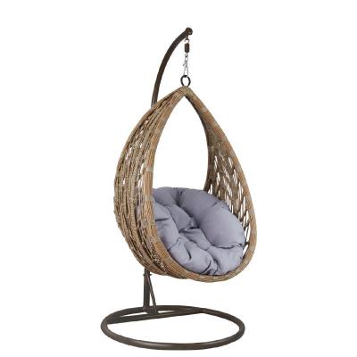 China Modern Easy Carry Most Popular Outdoor Furniture Garden Rattan Swing Chair Soft Wicker Patio Swings Egg Chairs for sale