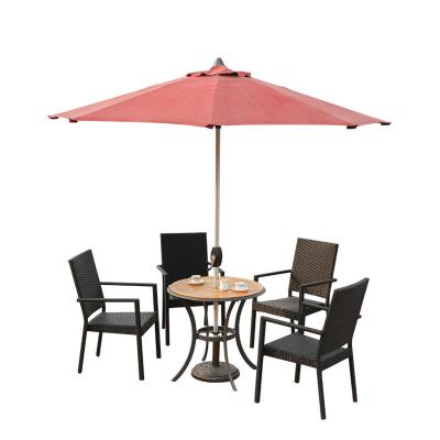 China Modern High Back Outdoor Garden Cafe Furniture Easy Pe Rattan Table And Chair Carry Cube Dining Sets Outdoor Furniture Set Aluminum Rope for sale