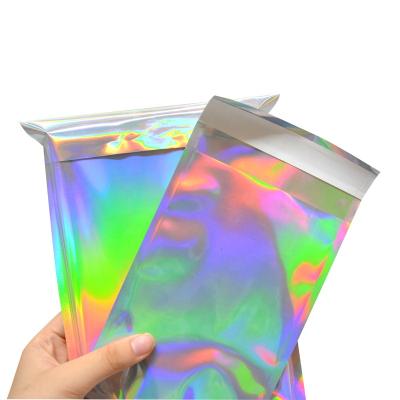 China Holographic Gift Logo Custom Printed Bags Clear Adhesive Plastic Mailer Self-Seal Crash Resistance Poly Envelope Mailing Mailing Bags for sale