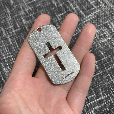 China Wholesale Customized Casual/Sporty Outdoor Fashion Cutout Cross DogTag Pure Titanium Pendant With Custom Logo, Rusting, Anti-sensitiv for sale