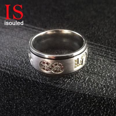 China Cheap and Cheerful Gift Ring Inlay Zircon Lucky Arabic Hypoallergenic Pure Titanium Simple Digits European and American Fashion Band Ring for sale